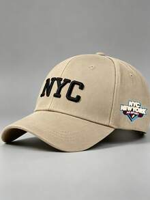 1件男女款 NYC 刺繡棒球帽,可調節設計,適合登山、旅行、防曬及戶外活動 - 多色 - 查看 10