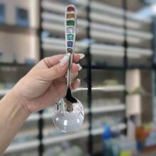 2pcs Rainbow Glitter Design Spoons, Anti-Scratch Handle, Universal Soup Spoon, Dessert Spoon, Ice Cream Spoon For Home And Restaurant - View 4
