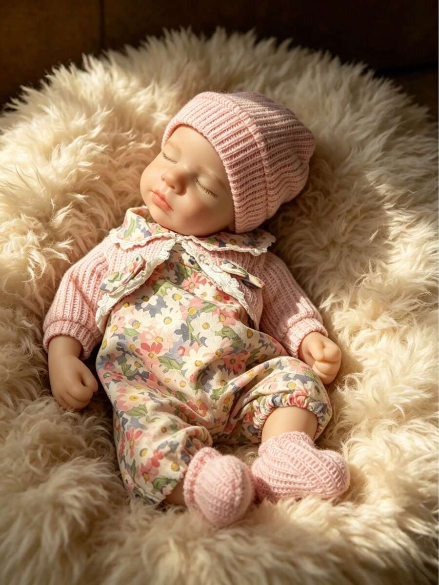 13 Inch Open-Mouth Loulou Full Silicone Reborn Baby Girl Doll, Soft Realistic Touch Bionic Comfort Doll, Perfect Christmas Gift (Anatomically Correct) (Anatomically Correct)
