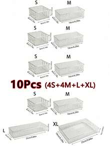 10/7/1pc Drawer Organizer Divider Box, Transparent Water Ripple Cosmetic Storage Box, Transparent PET Plastic Material, Multi-Functional Miscellaneous Sorting Box, Multiple Sizes Available, Suitable For Various Home Drawers, Room Decor, Bathroom Decor - Polka Dots - Transparent - Water Ripple - View 20