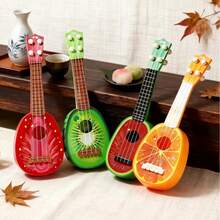 4-String Guitar Toy, Musical Instrument, Birthday Party Gift, Holiday Gift, Suitable For Beginners, Ukulele, Toy Instrument, Guitar Model, Mini Guitar For Beginner Hand Practice, Gift For Boys And Girls - Multicolor - View 3