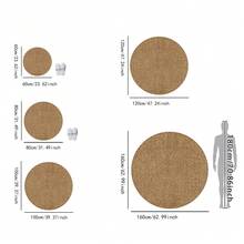 1pc Pineapple Pattern Woven Indoor/Outdoor Universal Carpet, Round Patio Deck Garden Poolside Mat, Foldable Easy To Clean Large Size Rug, Suitable For Outdoor Balcony, Yard Use - Brown - View 3