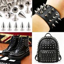 80 Sets Of Pointed Bead Screw Rivets, Punk Style Rivet Set, Metal Tree-Shaped Rivets, Suitable For Leather Crafts And Punk Style Clothing Accessories DIY Craft Decoration - C - View 3