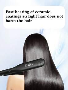 CRASTS Fast Heating 2-In-1 Curling & Straightening Hair Straightener Clamp With One-Touch Switch, Black - Black - View 6