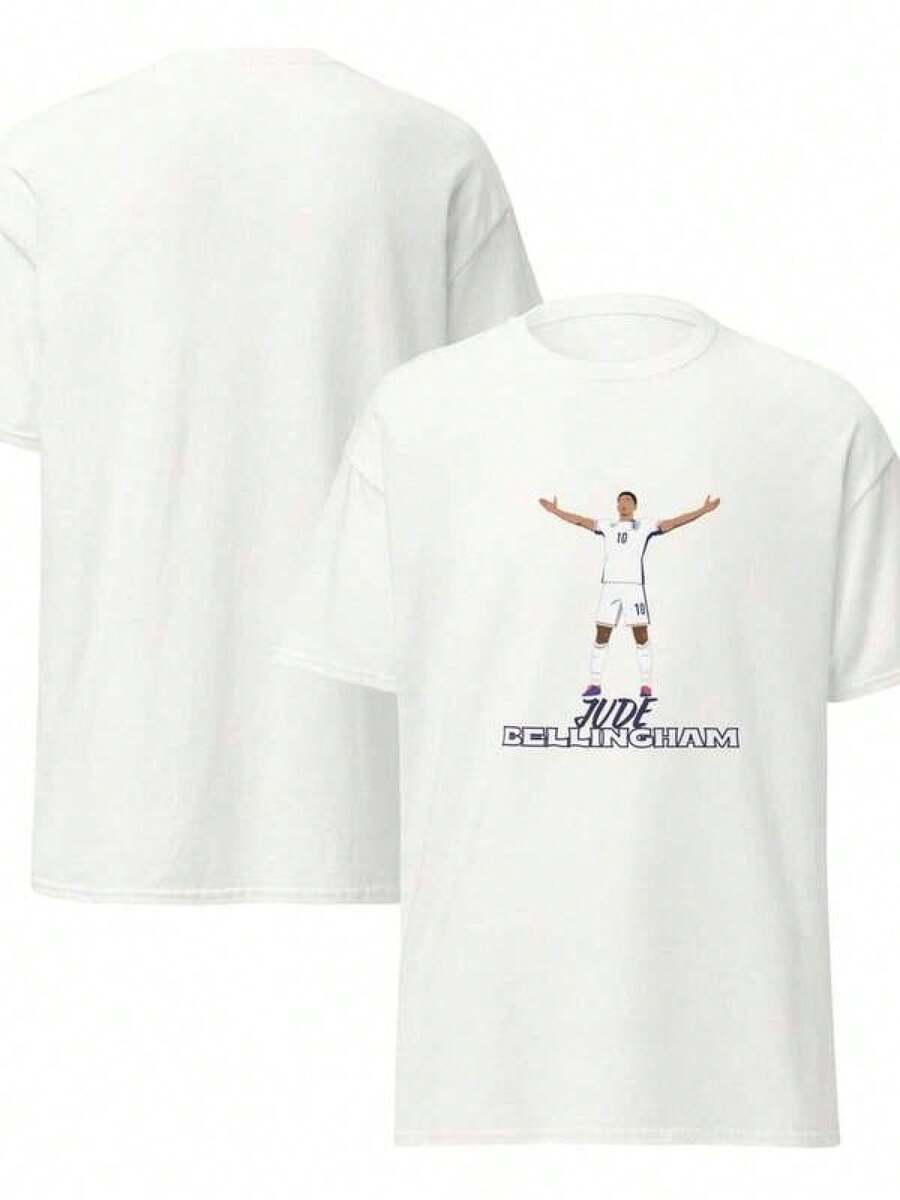 Diseño de camiseta de fútbol con silueta de Jude Bellingham - Negro - Ver 1