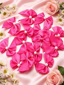 50PCS/20PCS Half-Round Patch Beads Handmade Ribbon Bows, DIY Jewelry Hair Accessories, Clothing Doll Decoration DIY Apparel Headwear Decoration Accessories - Half-circle Pearl Bow - View 35