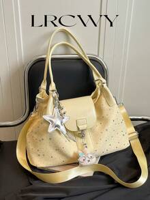 Women's Handbag, Minimalist And Elegant Style, With Large Capacity, Suitable For Autumn/Winter - Yellow - View 1