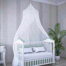 Universal Hanging Mosquito Net, Large Size For Single, Double And Queen Beds, Breathable Odor-Free Fabric, Protects From Insects, Easy To Hang. - 白色 - 查看 6