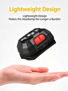 1pc Motion Sensor LED Headlamp, Type-C Rechargeable Multi Light Sources Head Flashlight, IP44 Waterproof Adjustable Headband Head Light For Camping Fishing Running Repair - Dual-light Source Sensor Headlamp - View 8