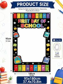 Marco de fotos de poliéster con patrón de calculadora y regla de arcoíris, tela de fondo rectangular para fotografía con geometría educativa, con almohadillas de metal, adecuado para clases de matemáticas, fiestas de bienvenida al regreso a la escuela, fiestas de cumpleaños, decoraciones de fiesta. - Temporada de regreso a clases - Ver 10