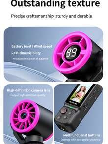 4K HD Night Vision Action Camera With Fan, 180° Rotating Lens - Hands-Free Wearable Body Camera, Suitable For Cycling, Hiking And Sports Recording, Rechargeable, Video Vlog Camera, Handheld Stabilizer Pocket Action Camera 180 Degree Rotation, Full Body Camera, Perfect For Video And Recording, Ideal For Life Documentation And Travel, 2000mAh. - Multicolor - View 5