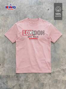 Original HPC POLO T-Shirt With Round Neck And Short Sleeves – Themed Graphic Design "HPC: London England Heritage" – 100% Cotton - 粉色 - 查看 2