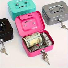 Mini Coin Savings Jar With Lock - Adult Money Box With Key Lock, Top Handle Design, Suitable For Daily Office Use, Perfect Halloween Christmas Gift - Multicolor - View 8