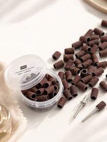 120 bandes de ponçage et 2 forets à roulement, compatibles avec les bandes de ponçage de 6,35 mm et les bandes de ponçage pour ponceuse à ongles, idéal pour une utilisation à domicile et en salon-80#, 120#, 180#, 240#; fournitures pour ongles, outils pour ongles, outils d'art pour ongles, saison de la rentrée scolaire, ongles - Tabac - Voir 6