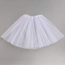 1pc Girls Elegant White Tutu Princess Dress - Multi-Layer Mesh Lining, Polyester, Suitable For Party And Performance Wear All Seasons, Princess Dress For Girls - White - View 3