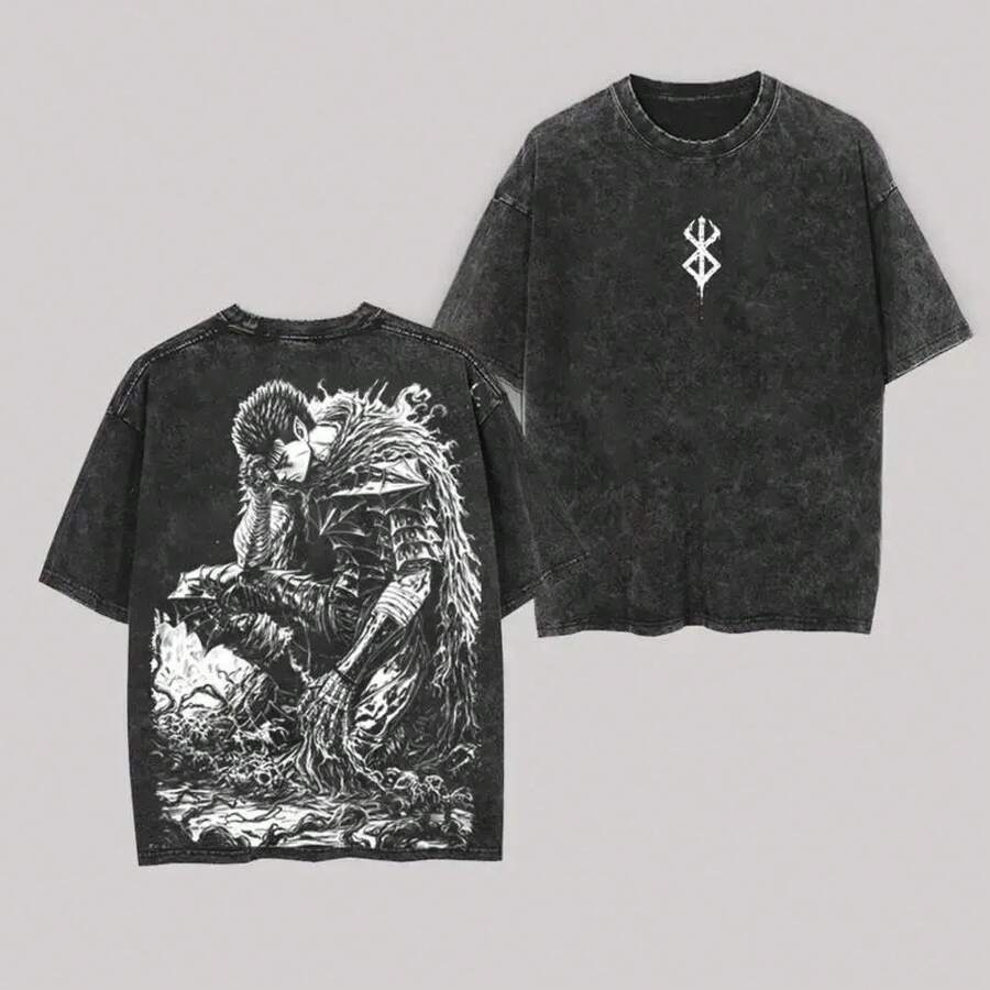 OtakuBlack Knight Guts Retro Vintage Unisex Oversize ...Relaxed Fit - 黑色 - 查看 1