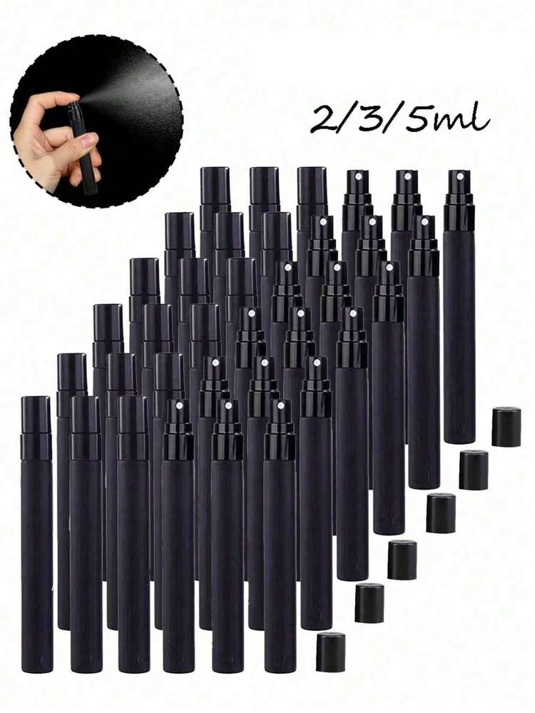 可攜式可填充黑色香水噴霧瓶，迷你香水可填充噴霧瓶，化妝品精華水儲存容器，香水噴霧瓶，香水噴霧泵盒，迷你口袋香水噴霧，可填充香水分裝泵轉移工具 (2ml/3ml/5ml) - 彩色 - 查看 10