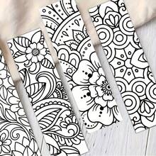 Juego de 32 piezas de marcapáginas para colorear con diseños de mandala - Patrones intrincados en blanco y negro, diseños florales y de mandala, actividades de colorear para Navidad y cumpleaños - A - Ver 5