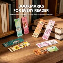 10/20/40Pcs Cute Cartoon Bookmarks Creative High Appearance Level Page Markers Unique Reading Tags Lovely Book Marking Accessories For Reading Journal Supplies,Random Pattern - Multicolor - View 3