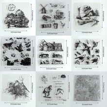 Clear Silicone Stamps Vintage Floral Background Scenery & Country Manor Bird Flower Patterns For DIY Junk Journal Scrapbook & Photo Album Crafts - Nature - View 2