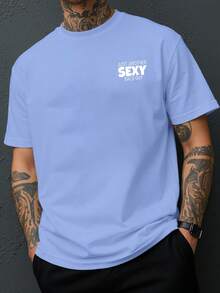 Chemise de sport décontractée pour hommes à manches courtes, imprimé "Just Another Bald Guy", design d'homme chauve, col rond, stylé, coupe ample, nouveau modèle, imprimé double face sur le devant. - Blanc - Voir 3