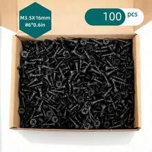 100入黑色高強度M3.5、M4.2自攻螺絲 - 粗牙平頭，適用於乾壁與木工 - 100PCS - 查看 12