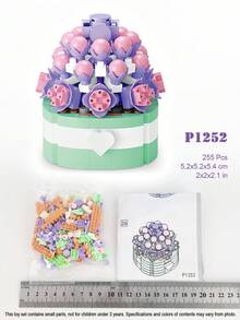 DIY積木花朵 朋友禮物玫瑰花教育玩具 逼真插接永生花盆栽裝飾 向日葵 12款創意3D鮮花熱銷組合迷你積木花 手作材料 實惠好物 送給朋友與家人的禮物 12款積木花模型隨機組合 317至473片迷你積木玩具 - 彩色 - 查看 21