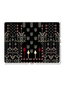 Thảm trải bàn dài cho bàn làm việc màu đen họa tiết dệt Fair Isle, in bông tuyết mùa đông và mũi tên, phong cách Bohemian trang trí nhà cửa cho bàn ăn và bàn trang điểm, trang trí Giáng Sinh - Xem 14
