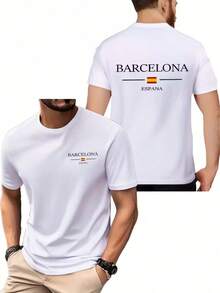 Camiseta Deportiva de Malla Transpirable con Estampado de Doble Cara para Hombre - Camiseta de Fitness que Absorbe la Humedad, Adecuada para Todas las Temporadas, Correr, Fitness y Uso Casua - Negro - Ver 6