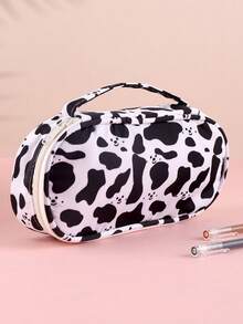 1pc Cow Print Handheld Pencil Case, Large Capacity Portable Multi-Functional Pen Bag, Versatile Stationery Organizer For School Supplies, Daily Cosmetic Makeup Storage Pouch For Girls & Students, Ideal Back To School & Holiday Gift - Multiple Colors - One Size Fits All - View 8