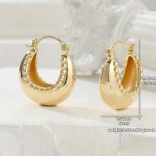 Anting Lingkaran Emas Berbentuk Perahu Keranjang Kreatif, Anting Lingkaran Bulat yang Dipersonalisasi, Cocok untuk Pemakaian Sehari-hari dan Acara Jamuan, Hadiah Sempurna untuk Ulang Tahun dan Hari Valentine - Emas - View 2