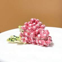 SIQIZHOU 1pc Enamel Jewelry Box, Home Decor, Grape Pattern, Metal Material, Suitable Gift For Girls, Small Decorative Item, Used For Storing Earrings, Rings, Jewelry, Home Decoration. - Pink - View 5