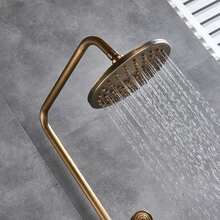 Antik Retro Duschsystem Duscharmatur Duschset Duschgarnitur Regendusche Handbrau - Gold - Übersicht 3