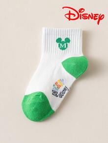 Disney 10/5/1 入迪士尼可愛米奇兒童白色中筒襪，米奇耳朵彩色3D圖案，夏季涼爽透氣卡通趣味襪，舒適透氣時尚兒童襪，絕佳禮物，透氣吸濕，休閒，多功能，時尚卡通圖案中筒襪，適合學生，歐美尺寸兒童，禮物與日常使用。米奇與他的朋友白色兒童襪 - 彩色 - 查看 11