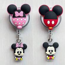 Disney 1/2個裝迪士尼伸縮式卡通識別證捲軸夾，可愛角色識別證套，適用於護理師、教師及辦公室職員 - Y - 查看 11