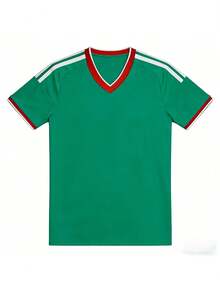 Camisa de hombre con estampado de monograma, fútbol americano, número 1 y letras de Alisson Becker, mangas cortas anchas, corte relajado, cuello redondo, diseño neo-vintage, estilo urbano, a - Verde - Ver 2