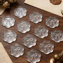 25 Pcs Transparent Bow Pattern Wax Seal Stickers,Self-Adhesive Wax Seal Stickers For Gifts Wedding Invitation Envelope Sealing - Bow - View 8