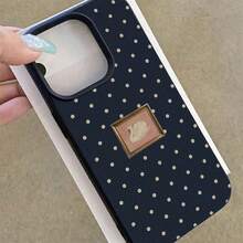 1pc TPU Material Retro Photo Frame Swan Polka Dot Pattern Phone Case Compatible With IPhone 17 Pro Max/17/16 Pro Max/15/13/12/11/ S20 FE/A15/S24/A55/ Note 11/Note 12/Note 13 Pro Full Coverage Shockproof Soft Protective Cover - Black - View 4