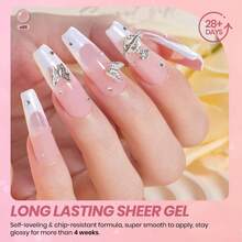 Beetles 8Pcs 8 Colors Jelly Gel Polish Set, Sheer Nude Pink Milky White Translucent Concealer Gel, UV Soak Off French Manicure Gift - 8Color Classic Jelly Nude - 查看 4
