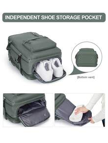 Large Capacity Travel Backpack Unisex Style, High School And College Student Back To School Luggage Backpack, Waterproof Nylon Durable, College Student Backpack, With Independent Shoe Compartment, Multi-Functional Dry And Wet Separation Compartment Storage, Luggage Storage Bag, Expandable Capacity Multi-Compartment Business Functional Backpack, Expandable Extra Large Laptop Backpack, Outdoor Travel Carry-On Boarding Travel Backpack, Personal Backpack, 15.6 Inch, 17 Inch Laptop Backpack - Multicolor - View 7