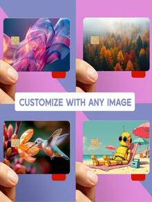 1/2/3/4pcs - Customized Personalized Photo Stickers & Card Protective Films. Suitable For All Types Of Cards; Bubble-Free, Tear-Resistant, Wrinkle-Resistant, Lightweight Texture. Ideal Gift For Holidays Or Back-To-School Season. - Multicolor - View 2