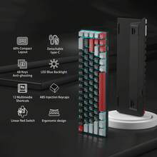 60% MageGee -BOX Mechanical Keyboard, Red Switch, 68 Keys, Adjustable LED Backlight, Translucent Keycaps, Portable Mini Layout Gaming Keyboard, Comfortable Typing, Suitable For Laptop, PC - View 6