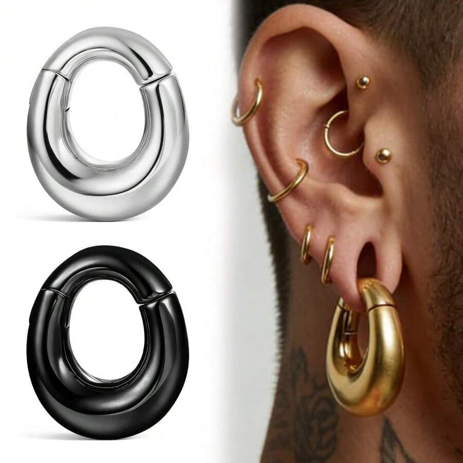 1 pieza Pesas para orejas de 6mm(2g) Colgantes de acero inoxidable Calibres Tapones para perforación de lóbulo estirado Joyería de moda diaria - 1780 - Ver 1