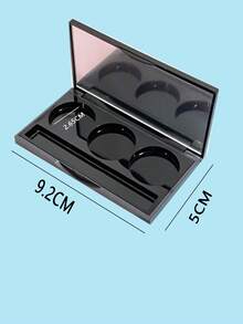 1pc 3 Wells Empty Eyeshadow Palette 0.3g Per Grid, Bow Decor DIY Makeup Container With Built-In Mirror, Refillable Empty Blush Pigment Powder Makeup Case - Multicolor - View 3
