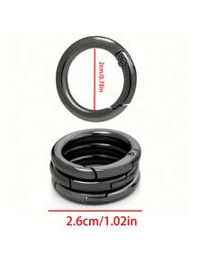 10 buah Carabiner O-Ring Pegas Paduan Seng - Gantungan Kunci Bulat Putih, Cocok untuk Aksesoris DIY, Tas Tangan, dan Kalung Anjing - MultiWarna - View 12