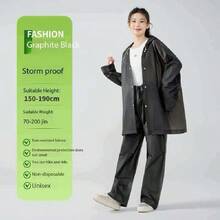 1pc Set Raincoat + Pants Unisex Raincoat And Single Piece Full Body Raincoat. Reusable. Extra Long And Extra Large, Lightweight Material. Suitable For Outdoor Leisure, Hiking, Cycling And Outdoor Activities, Portable Use, Multiple Colors Available - Women's Raincoat - View 14