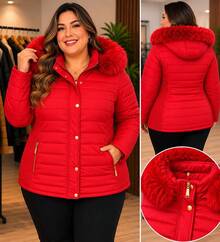 Women's Lined Plus Size Jacket - Redwood - View 1