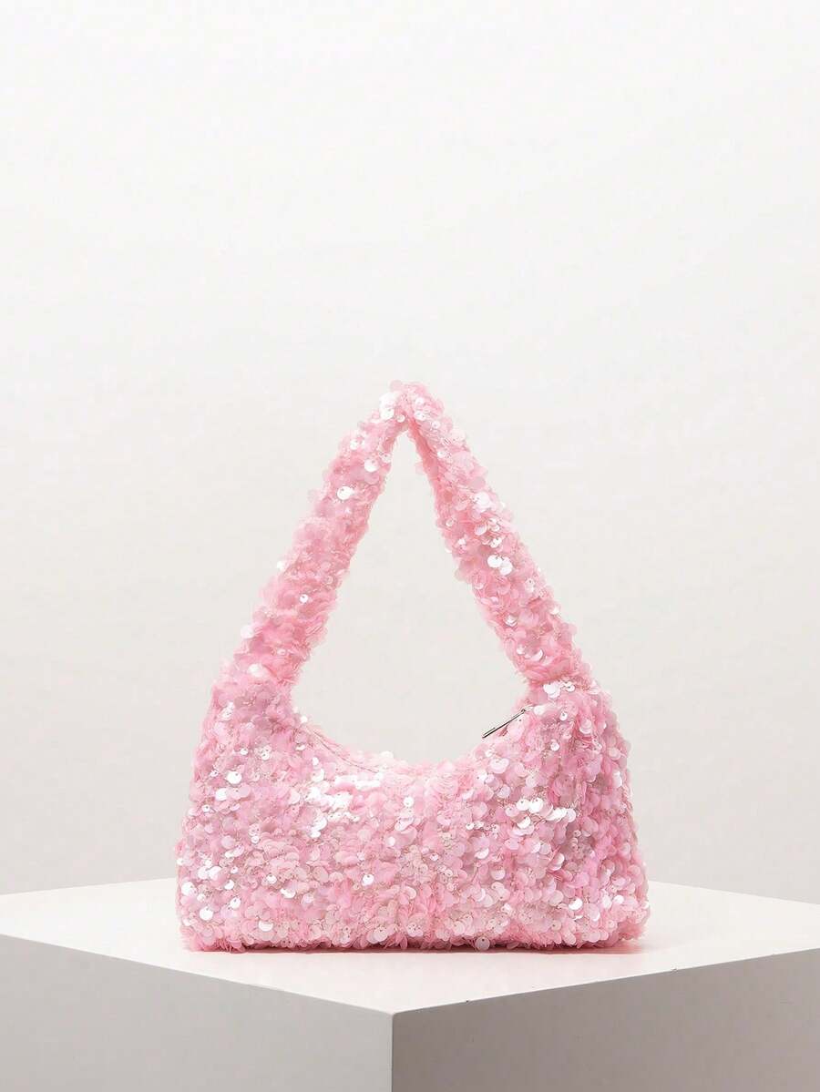 Sequin Shoulder Bag, Elegant Ladies Handbag, Dress Accessories, Wedding Items, Gift For Women (Random Pattern) - Bright - View 1