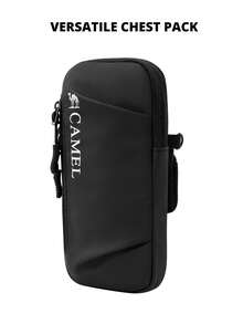 CAMEL CROWN Bolsa de Braço Esportiva Impermeável para Uso Externo, Bolsa de Armazenamento de Telefone, Adequada para Corrida, Ciclismo e Fitness. Pode ser Usada no Braço ou Diagonalmente Através do Corpo. - Phantom Black - Visão 4