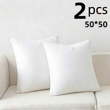 White Square Pillow 4-Piece Set – Sofa Pillow, Soft Fabric, Furry Texture, Suitable For Bed Or Sofa Use – Bedding, Graduation Gift, Home Decor, Dorm Sleep Protection, Plush Filled Core, Daily Use, Simple Appearance, 20in - Pearl White - View 13